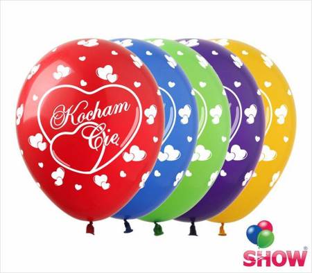 Set of 10 helium balloons "KOCHAM CIĘ"